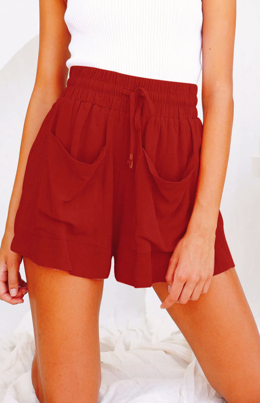 Dames Korte Broek Hoge Taille Losse Wijde Linnen Katoen Pantalon 9