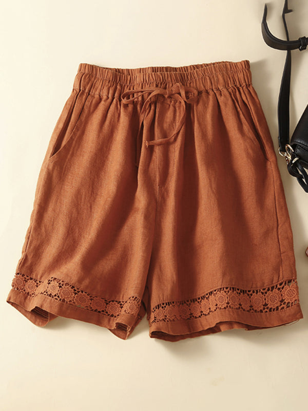 Dames Korte Broek Losse Pasvorm Katoen Polyester met Kant 5