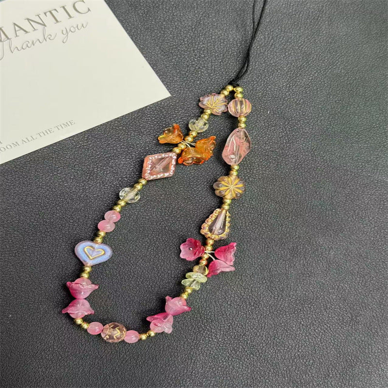 Dames Kralenketting Bloemenpatroon Met Strikdetail 2