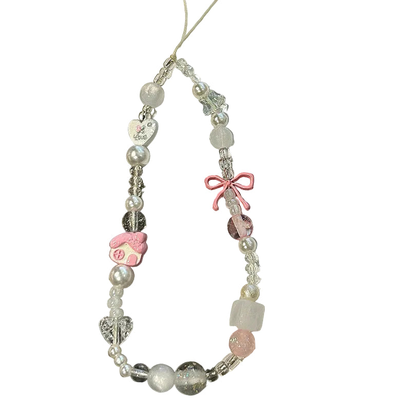 Dames Kralenketting Met Bedeltjes En Strik Detail 0