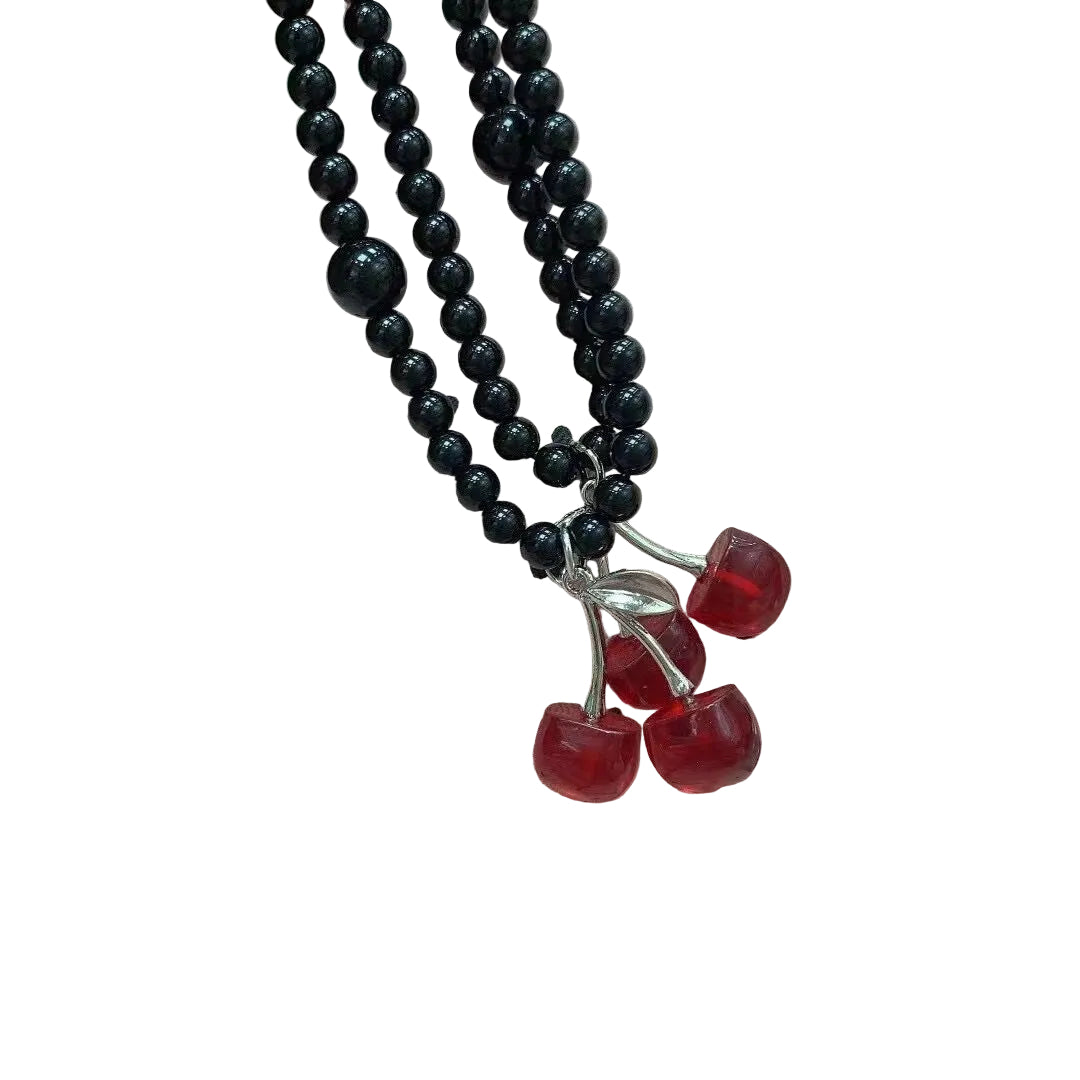 Dames Kralenketting met Kersenmotief en Strik 0