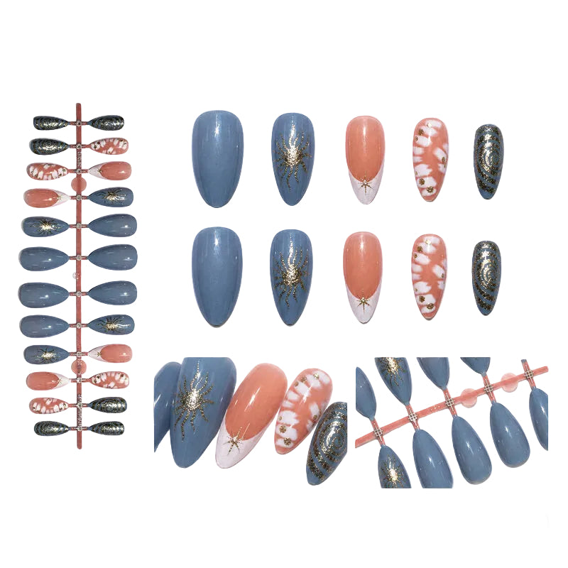 Dames Kunstnagels Bloemen en Glitter Design Set 0