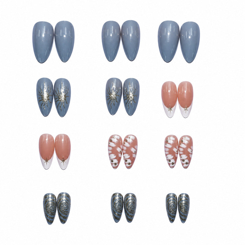 Dames Kunstnagels Bloemen en Glitter Design Set 3