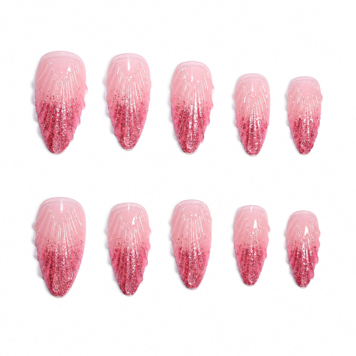 Dames Kunstnagels Glitter Press-On Set 4
