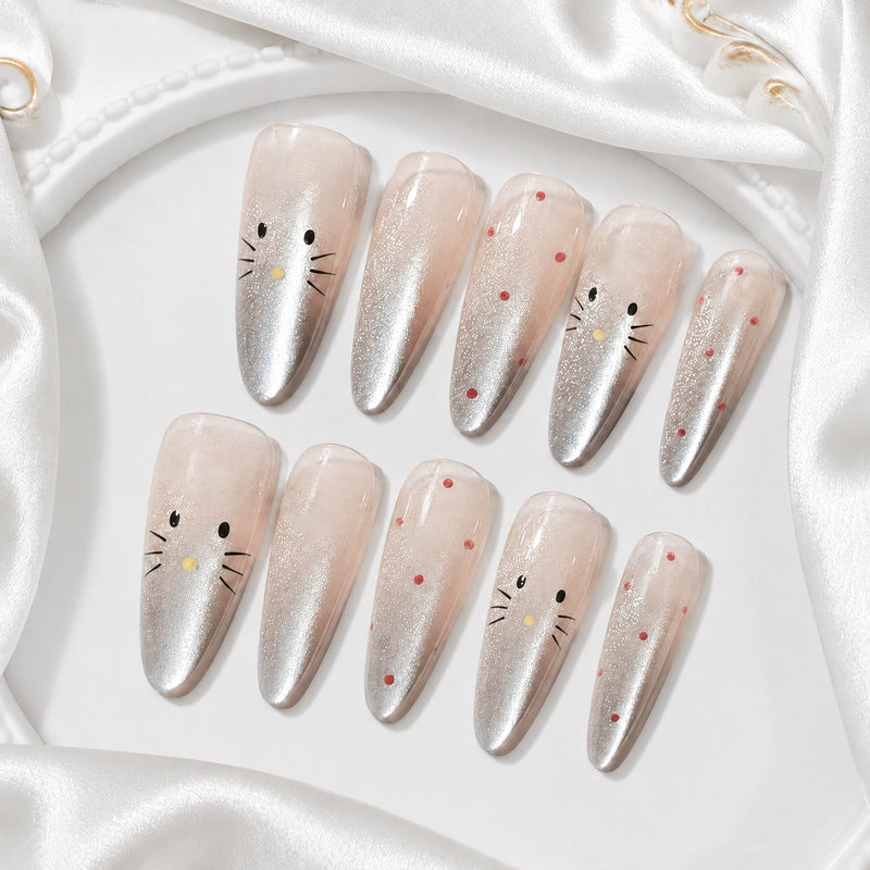 Dames Kunstnagels Kattenpatroon Speels Design 1