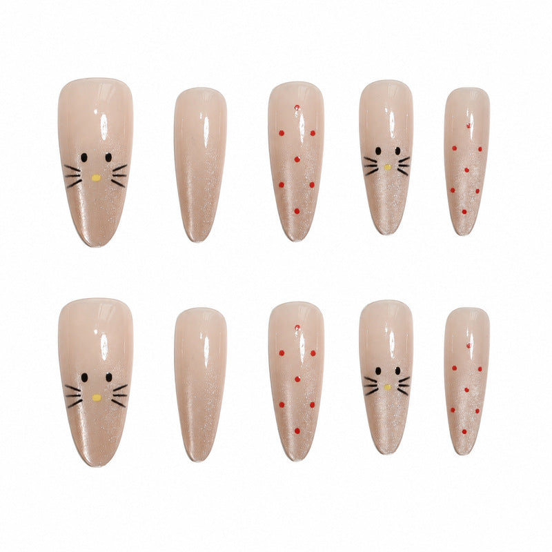 Dames Kunstnagels Kattenpatroon Speels Design 2