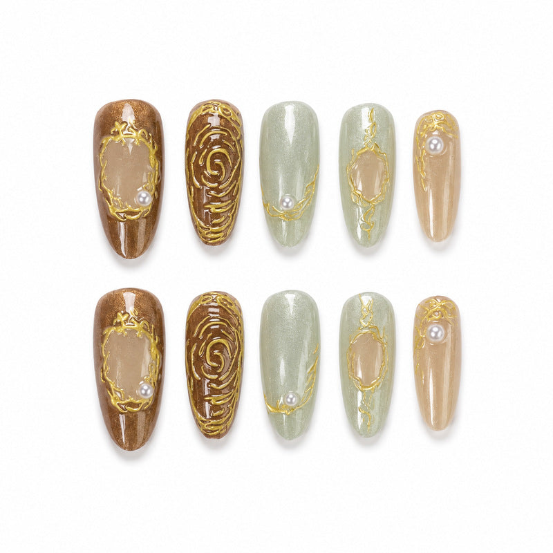 Dames Kunstnagels Met Decoratieve Accenten 2