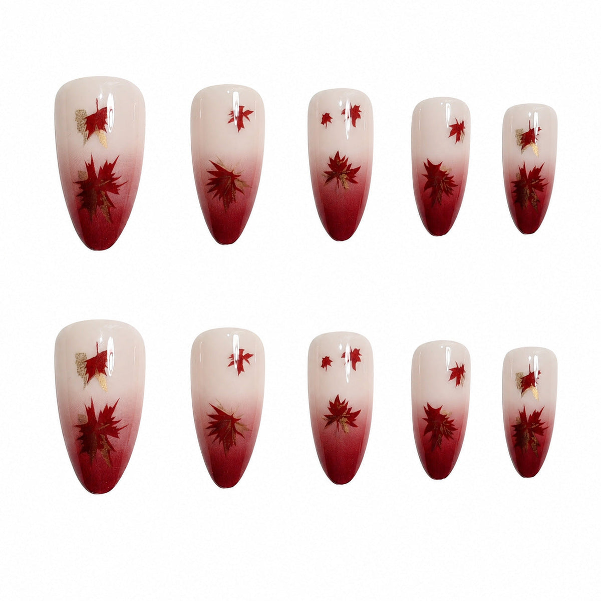 Dames Kunstnagels met Bladdesign 1