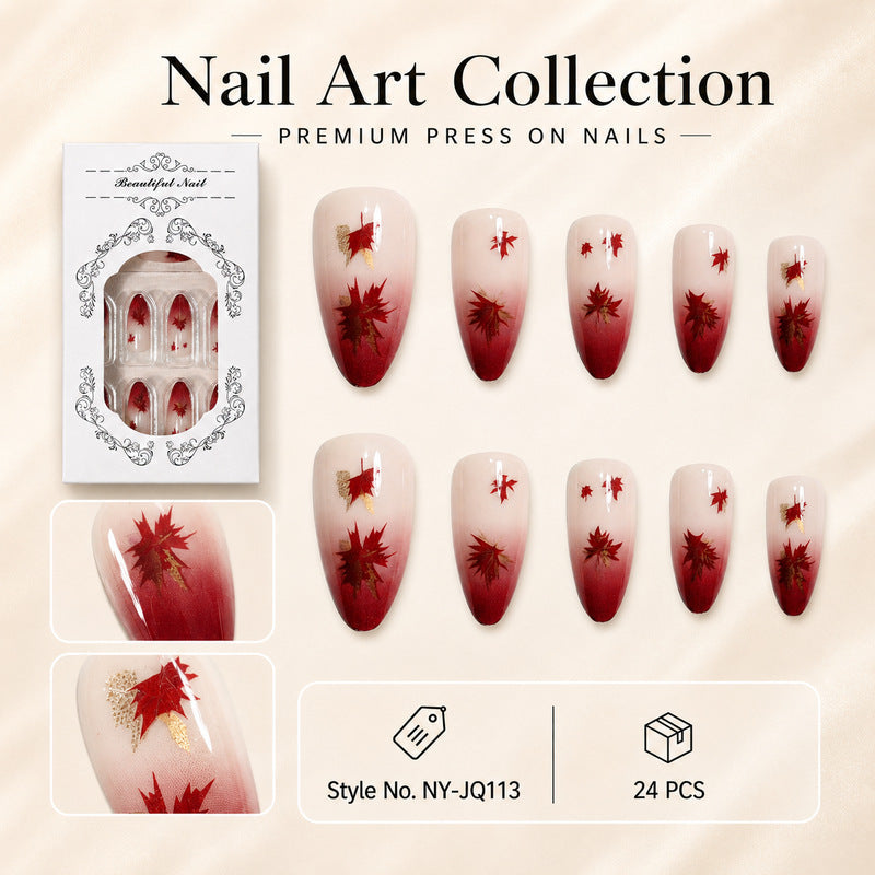 Dames Kunstnagels met Bladdesign 3