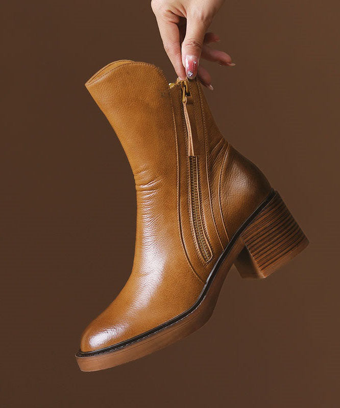 Dames Laarzen Chelsea Stijl met Dikke Hak en Ritssluiting 1