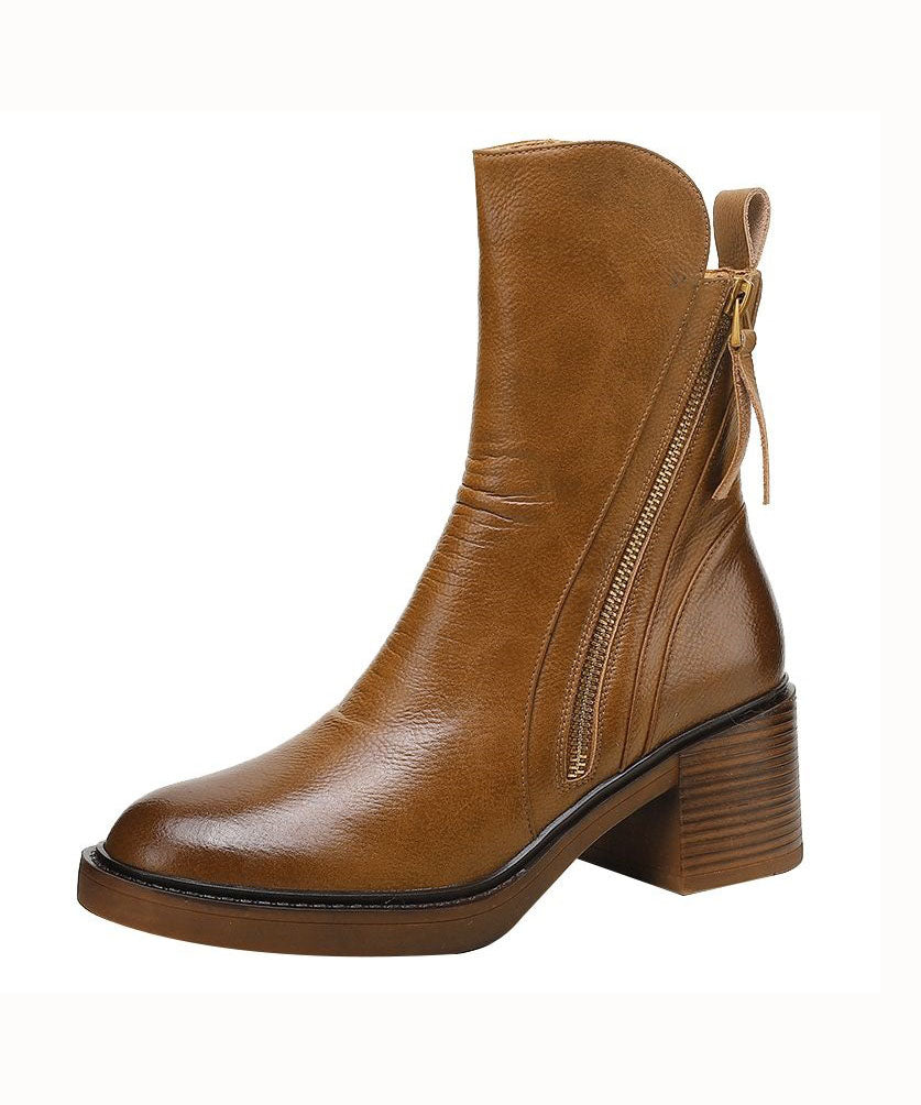 Dames Laarzen Chelsea Stijl met Dikke Hak en Ritssluiting 4