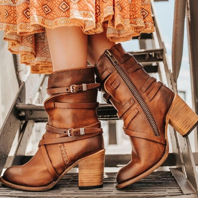 Dames Laarzen met Hak Vintage Stijl voor Elke Gelegenheid 0