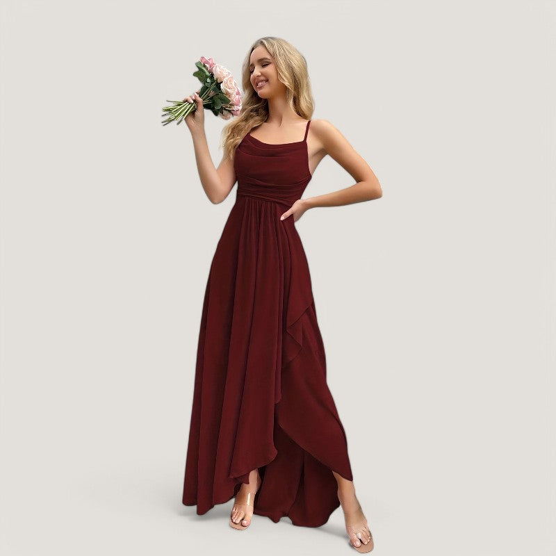 Dames Lange Chiffon Jurk Fit and Flare 1