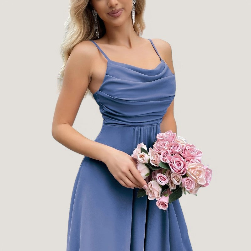 Dames Lange Chiffon Jurk Fit and Flare 10