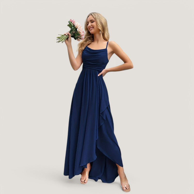 Dames Lange Chiffon Jurk Fit and Flare 14