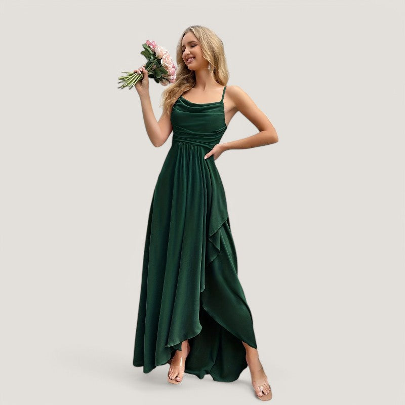 Dames Lange Chiffon Jurk Fit and Flare 15
