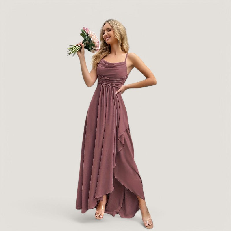 Dames Lange Chiffon Jurk Fit and Flare 18