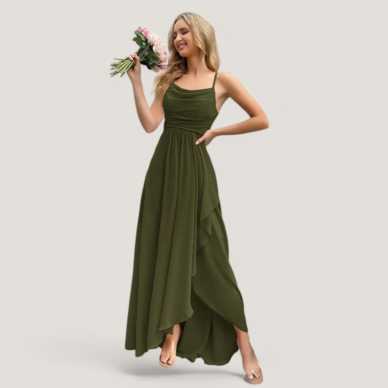 Dames Lange Chiffon Jurk Fit and Flare 3