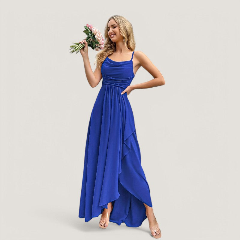 Dames Lange Chiffon Jurk Fit and Flare 4
