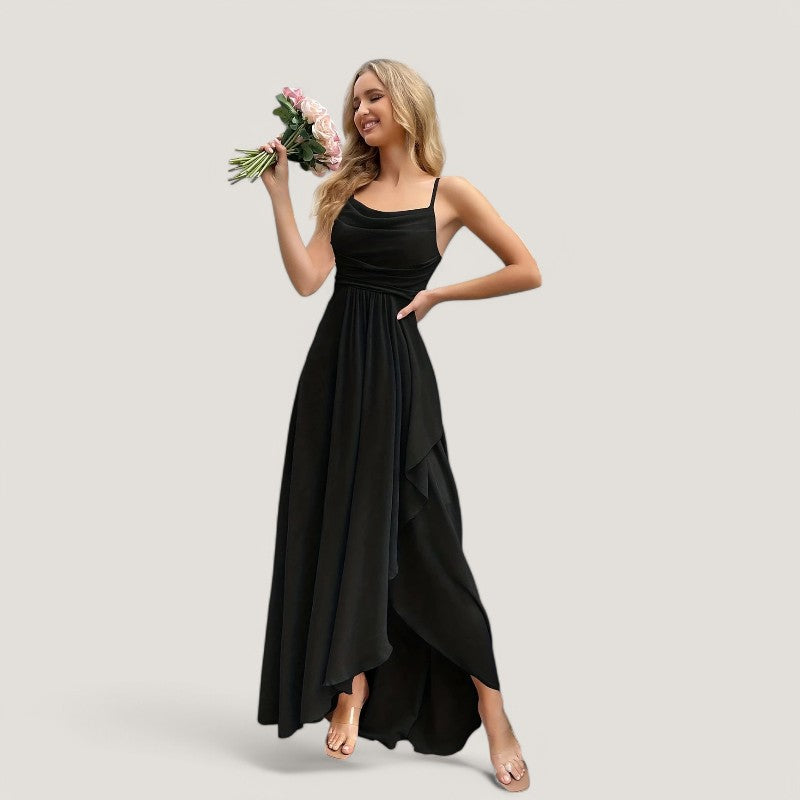 Dames Lange Chiffon Jurk Fit and Flare 5