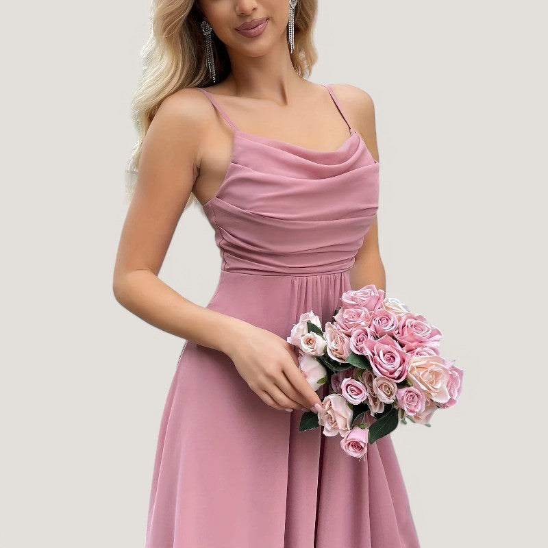 Dames Lange Chiffon Jurk Fit and Flare 6