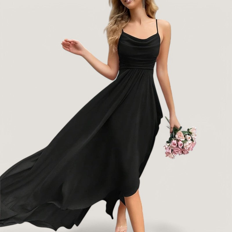 Dames Lange Chiffon Jurk Fit and Flare 7