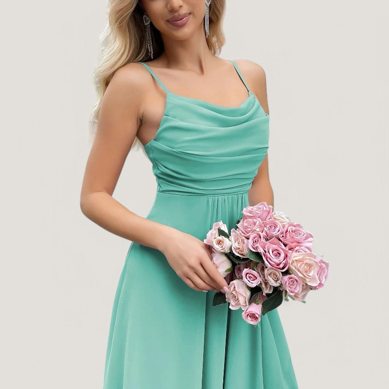 Dames Lange Chiffon Jurk Fit and Flare 8