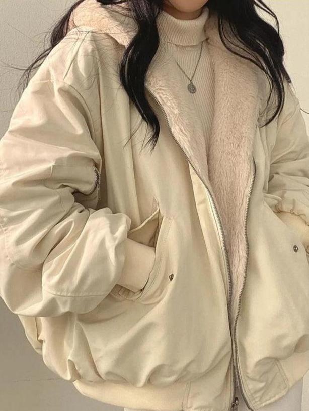 Dames Lange Gewatteerde Winterjas Oversized Met Rits 3