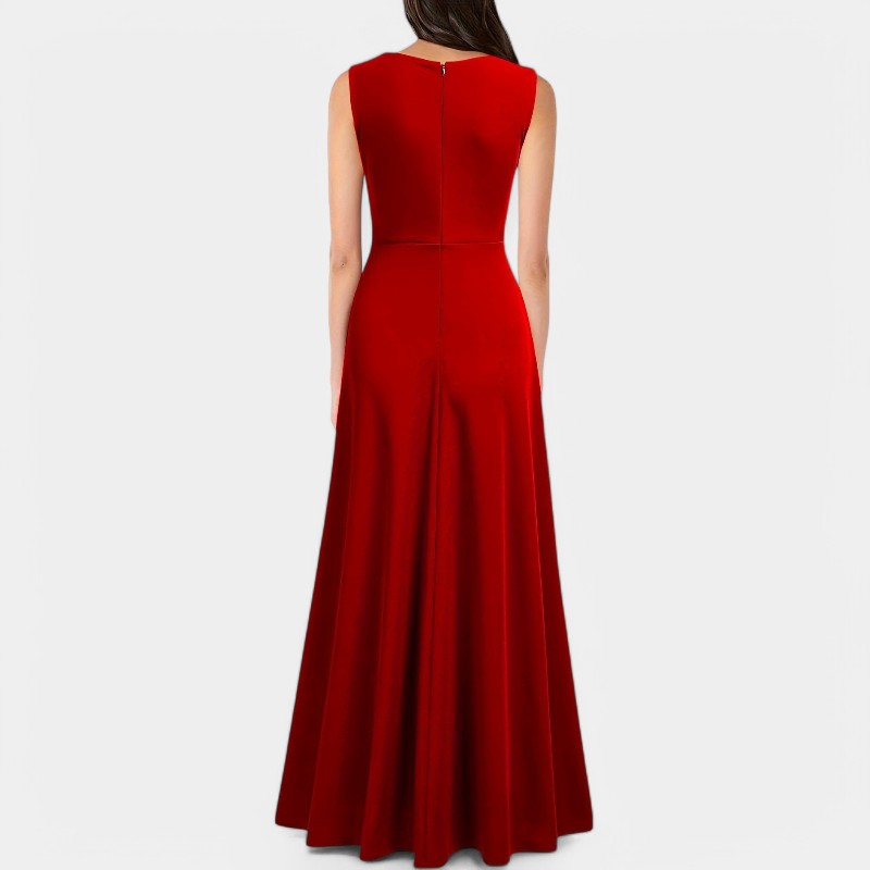 Dames Lange Jurk A-Lijn V-Hals Polyester Maxi Jurk 1