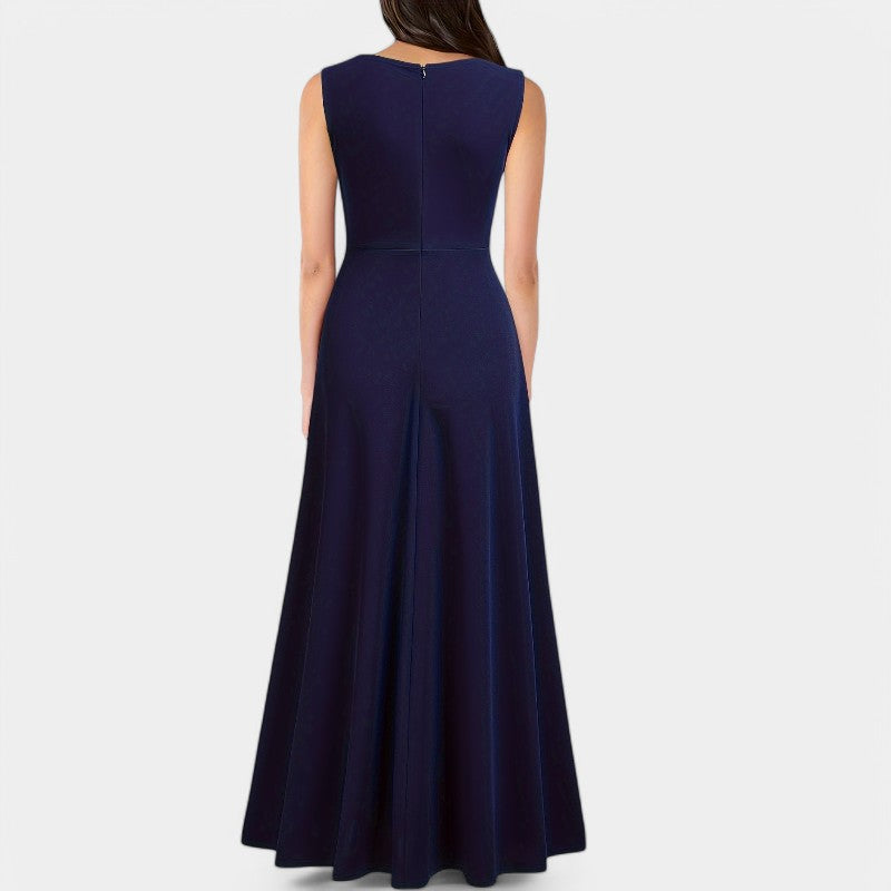 Dames Lange Jurk A-Lijn V-Hals Polyester Maxi Jurk 6