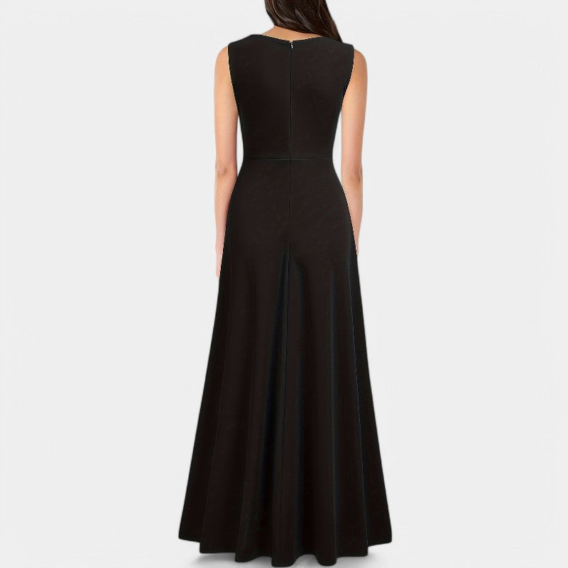 Dames Lange Jurk A-Lijn V-Hals Polyester Maxi Jurk 8