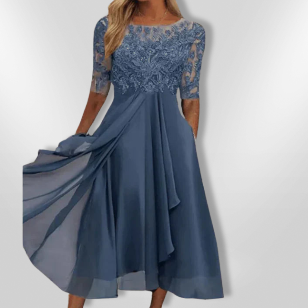 Dames Lange Jurk Asymmetrisch Kant Feestelijke Kleding voor Zomer 6