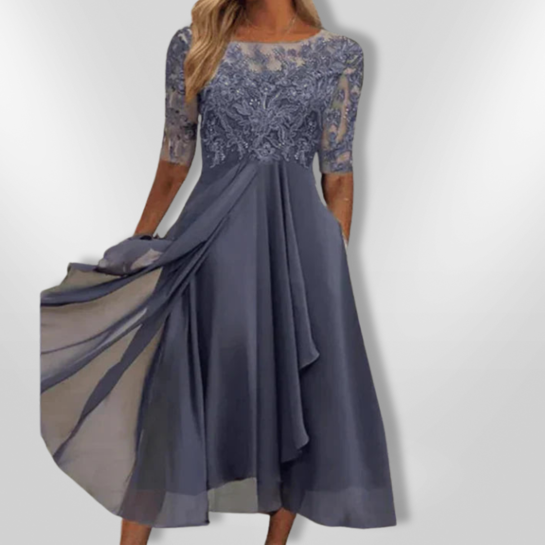 Dames Lange Jurk Asymmetrisch Kant Feestelijke Kleding voor Zomer 9