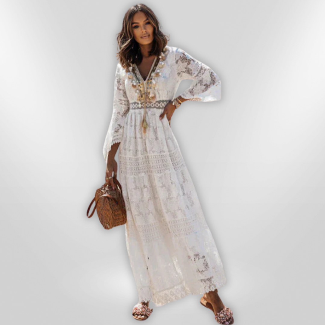 Dames Lange Jurk Boho Stijl Polyester voor Feestelijke en Zomer Kleding 3