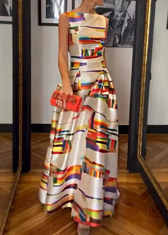 Dames Lange Jurk Hoge Taille Met Print voor Zomer Gelegenheden 3