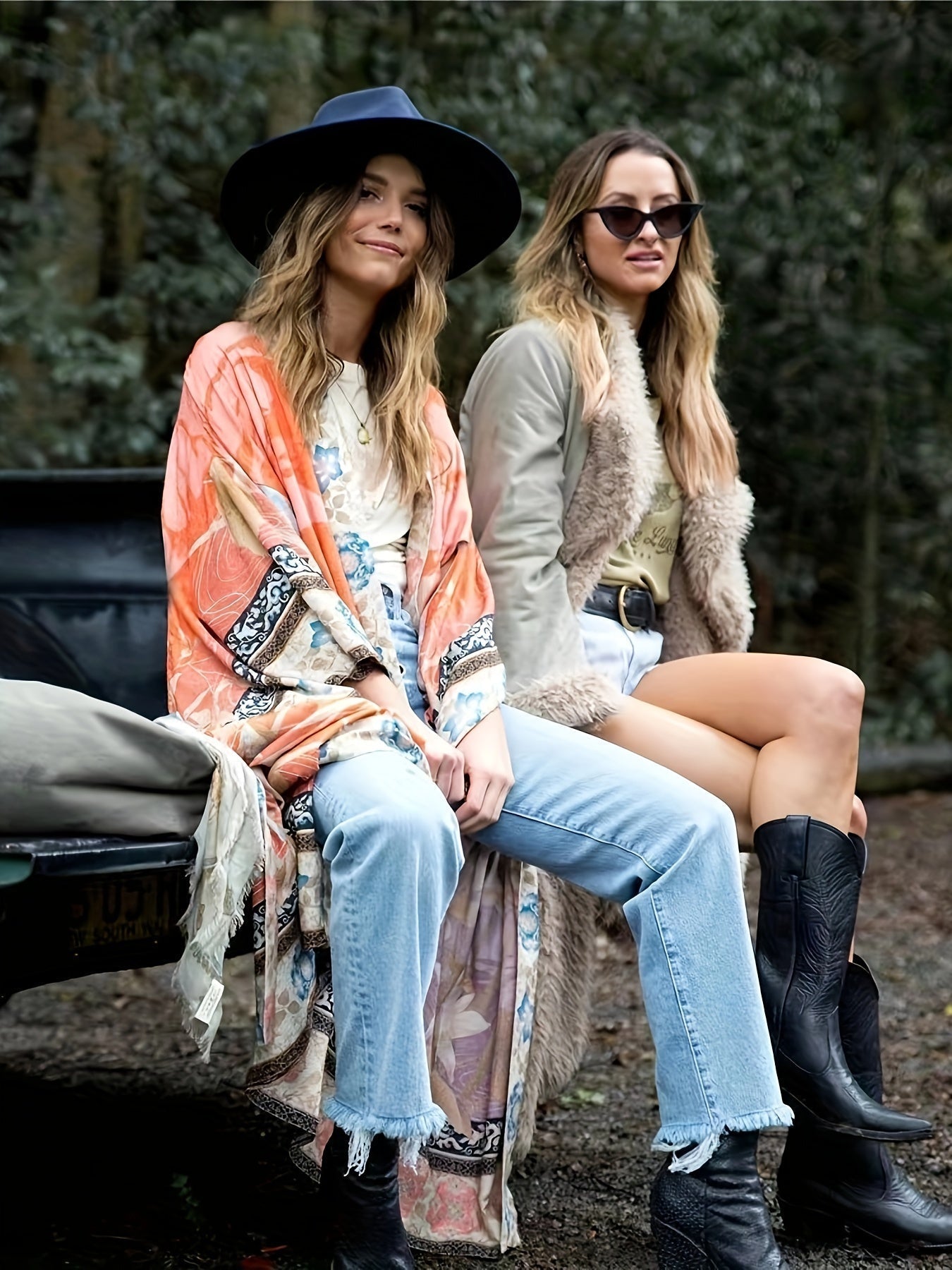 Dames Lange Kimono Bloemenprint Vloeiende Stijl 4