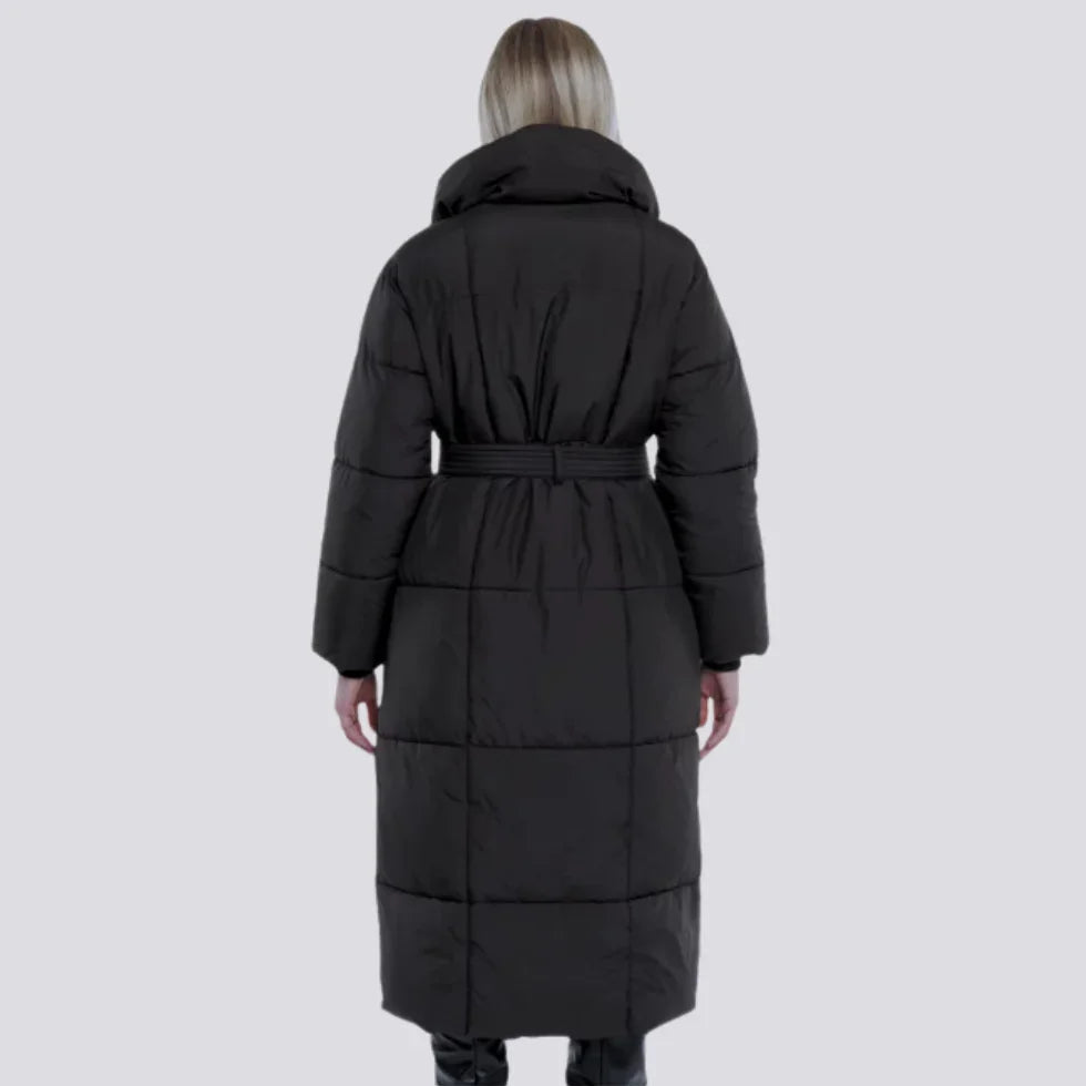 Dames Lange Winterjas Met Riem 2
