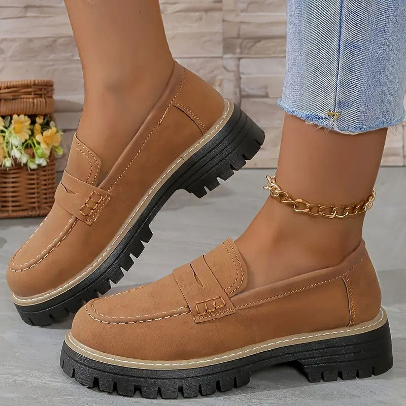 Dames Loafers van Suède met Chunky Zool 4