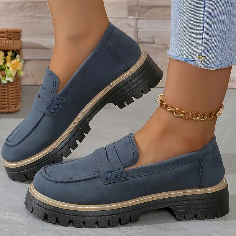 Dames Loafers van Suède met Chunky Zool 5