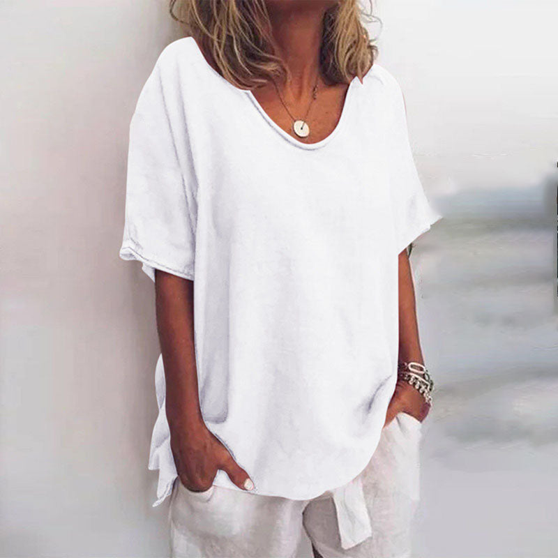 Dames Losvallende Top Ronde Hals Casual Stijl 2