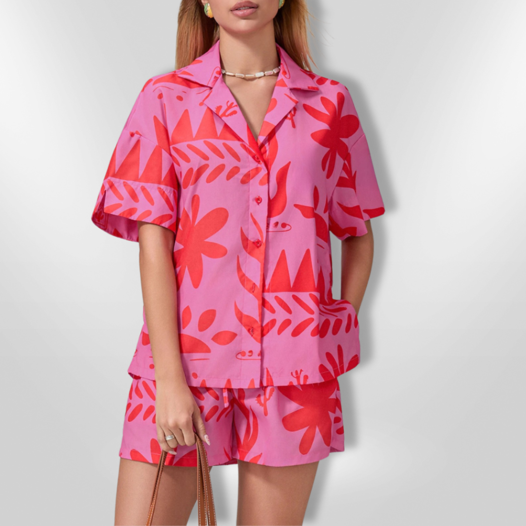 Dames Lounge Set Tropisch Print Comfortabel 1