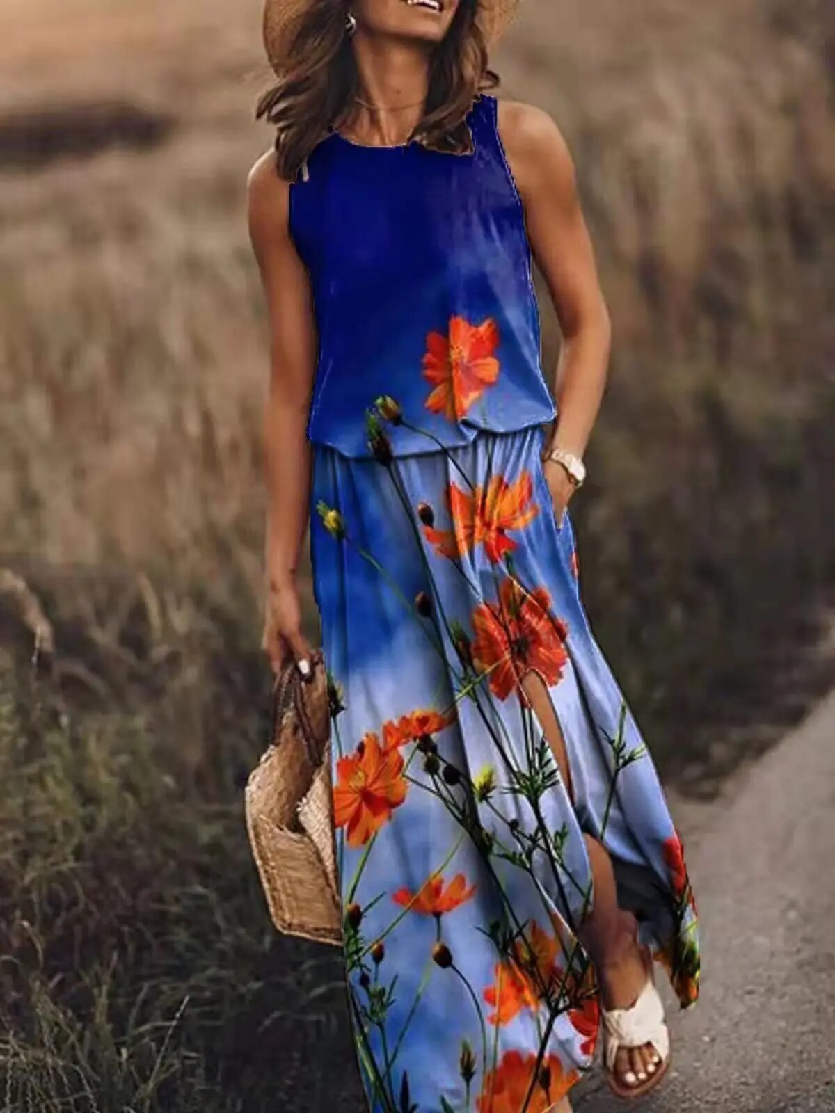 Dames Maxi-jurk met Unieke Snit 1