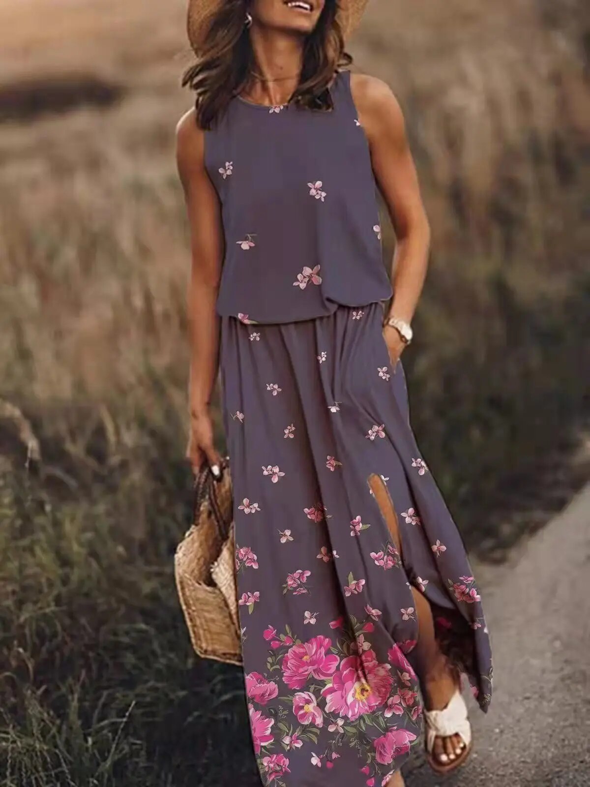 Dames Maxi-jurk met Unieke Snit 2