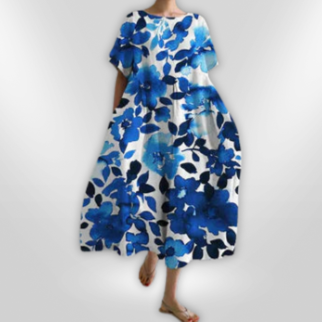 Dames Maxi Jurk Bloemenpatroon Zacht Katoen voor Zomer 13