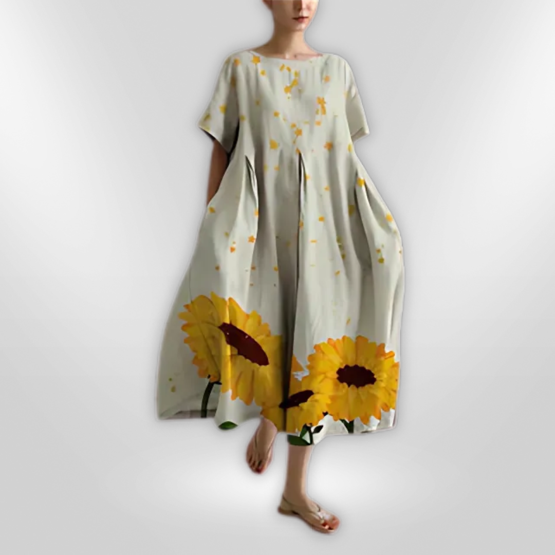 Dames Maxi Jurk Bloemenpatroon Zacht Katoen voor Zomer 5