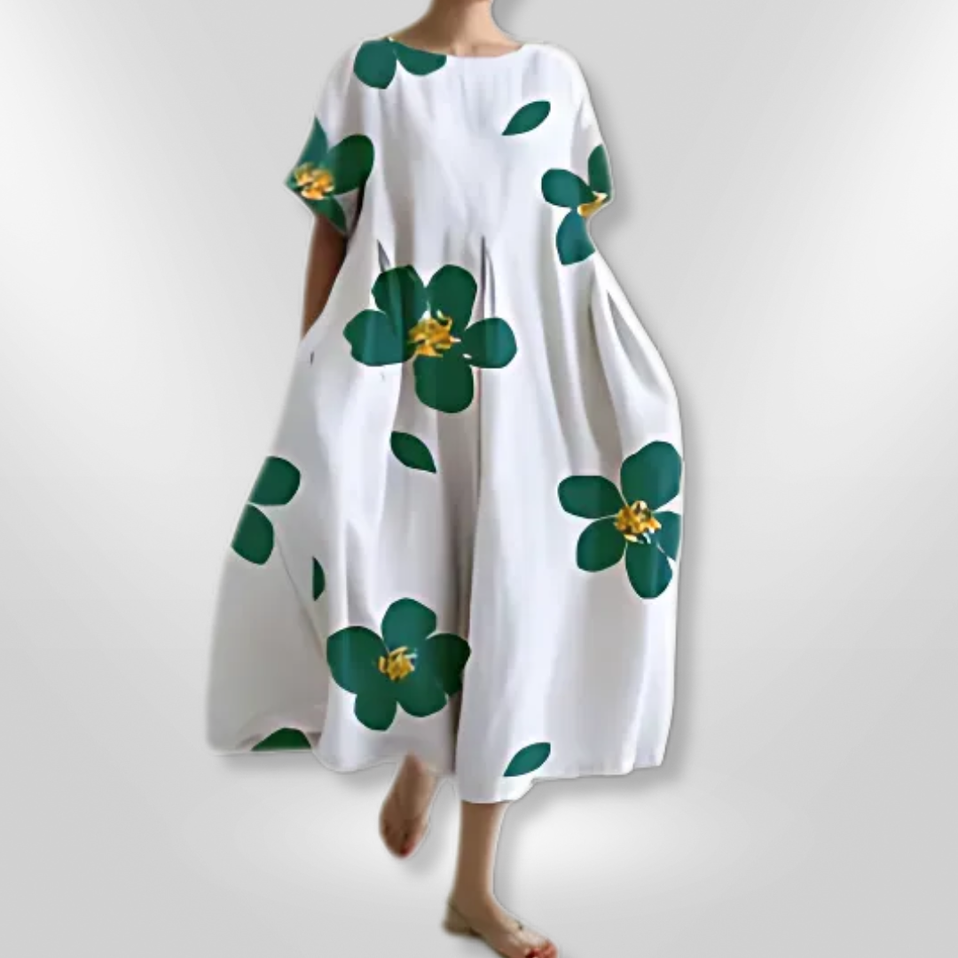 Dames Maxi Jurk Bloemenpatroon Zacht Katoen voor Zomer 6