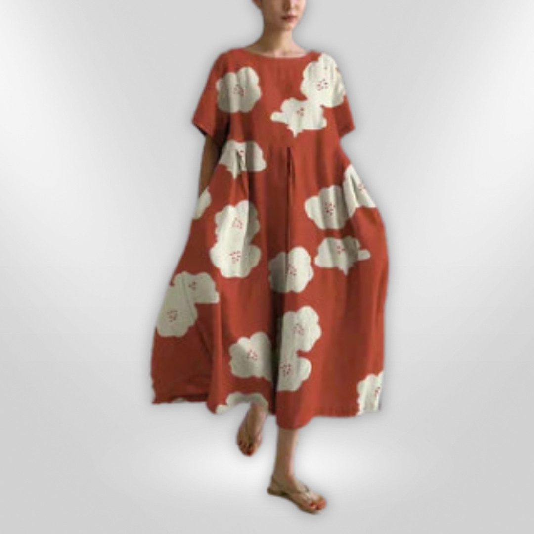 Dames Maxi Jurk Bloemenpatroon Zacht Katoen voor Zomer 8