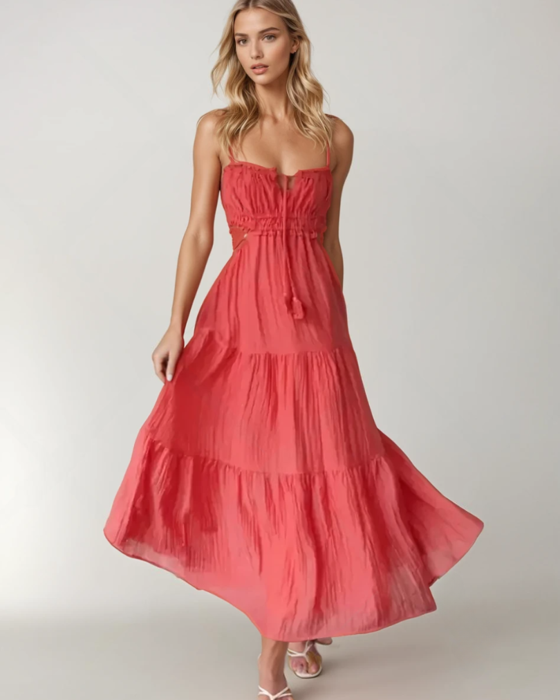Dames Maxi Jurk Boho Chic Met Cutouts Lichtgewicht Ademend Materiaal 2