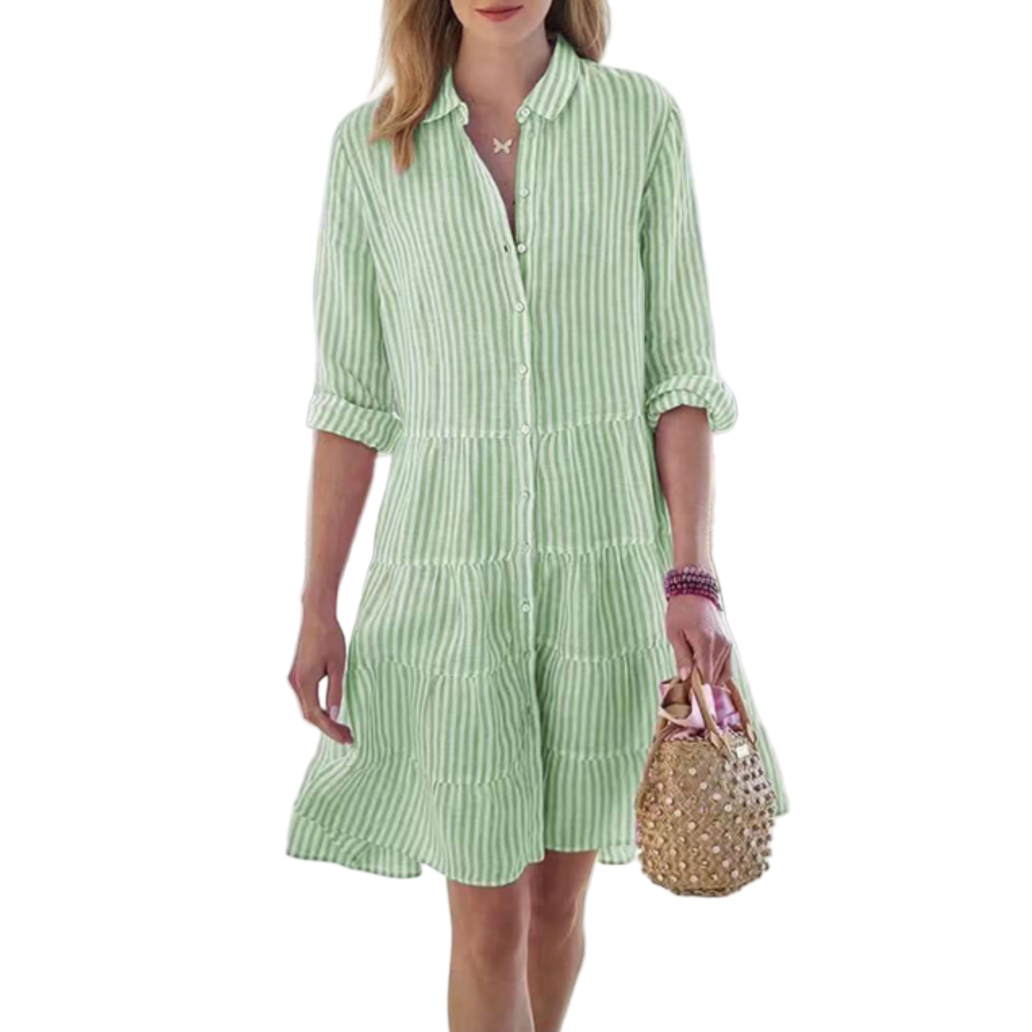 Dames Midi Jurk Luchtig Chic Zomer 0