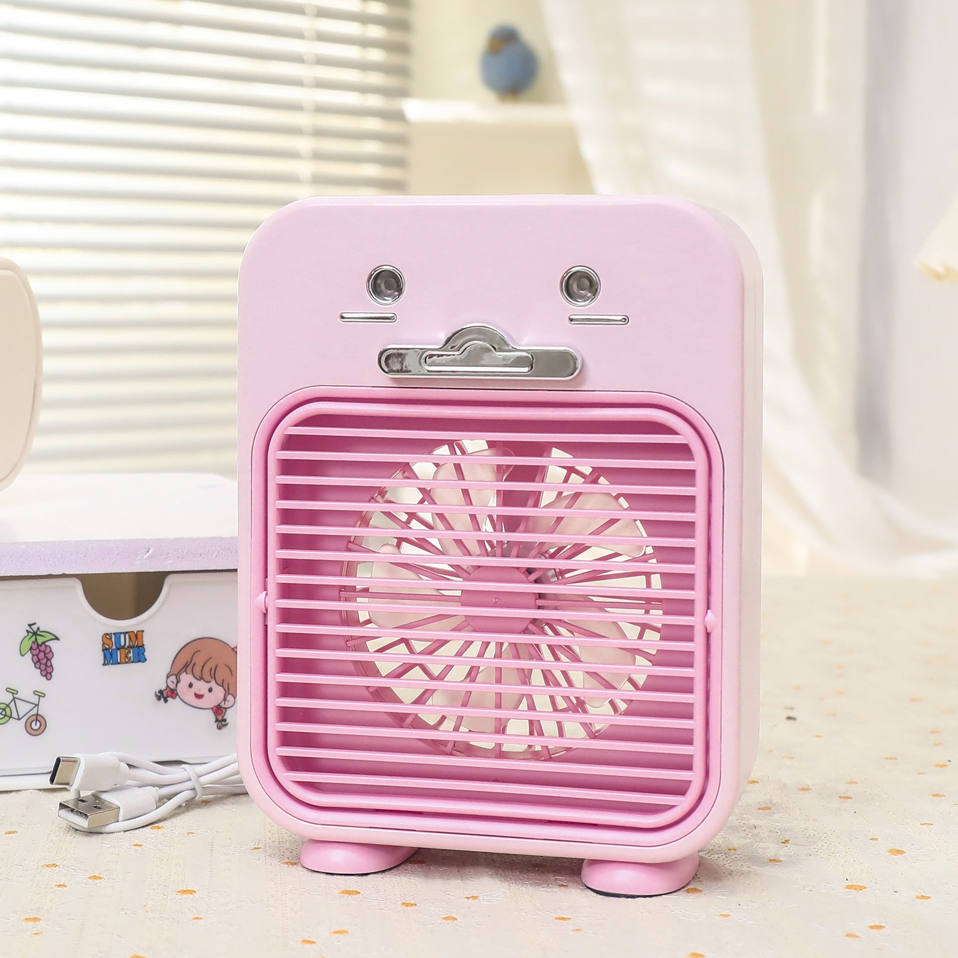 Dames Mini Bureauventilator USB Aansluiting Flexibel Ontwerp 6